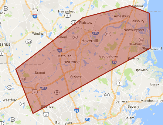 Northern Massachusetts Cleaning Service Area includes Newbury and Andover